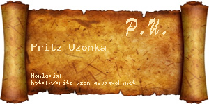 Pritz Uzonka névjegykártya